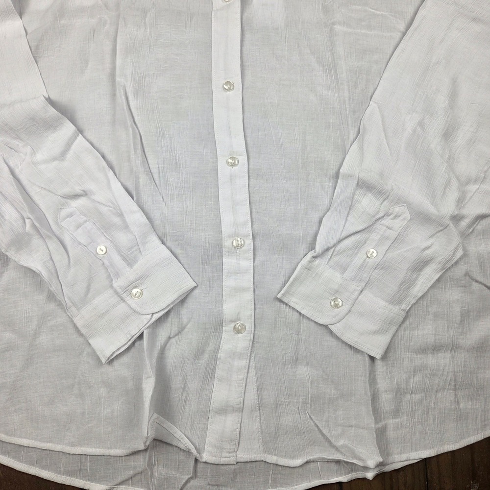 Abercrombie & Fitch White Oversized Textured Button Up Shirt XXL New - Picture 3 of 9